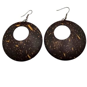 Large Lightweight Wood Hoop Earrings